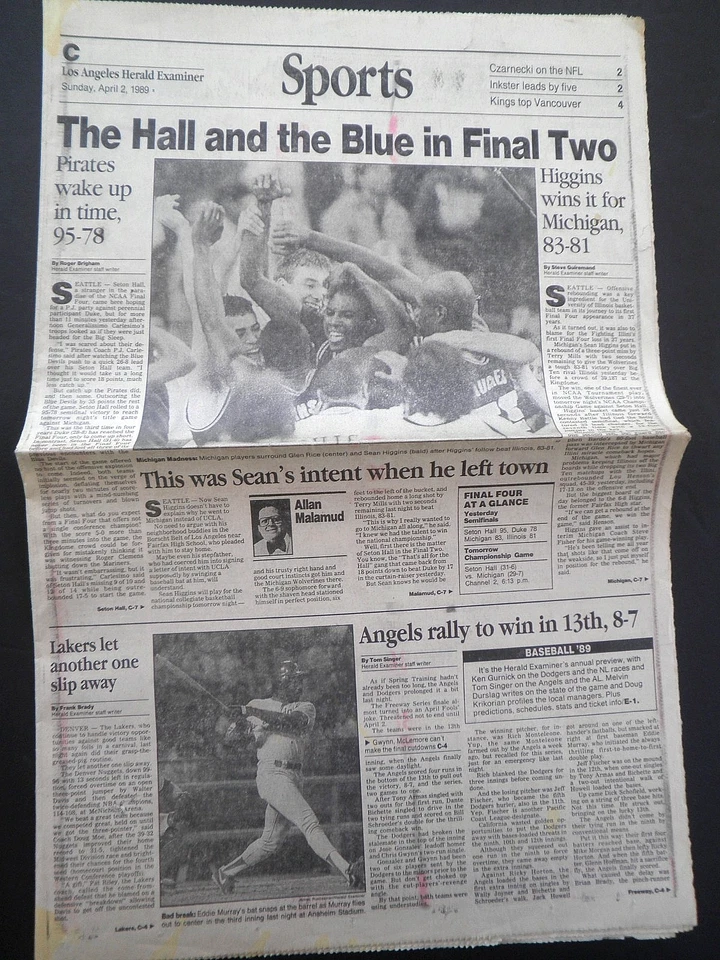 RARO MICHIGAN GANA 1989 TÍTULO DE BALONCESTO NCAA PERIÓDICO DEPORTIVO ORIGINAL VINTAGE Foto 1 de 1