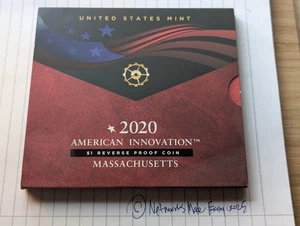 2020 S US Mint Massachusetts REVERSE PROOF Vaccine Innovation $1 Box OGP 20GF - Picture 1 of 3