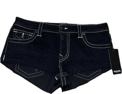 True Religion Spicy Shorts Size 28 Women's Black Denim - Image 1 of 2