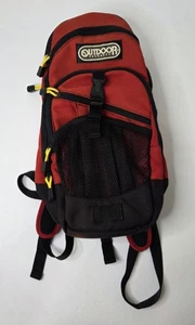 Outdoor Products Red Black Backpack 6 Compartments Mesh Pocket Small Daypack - Picture 1 of 12