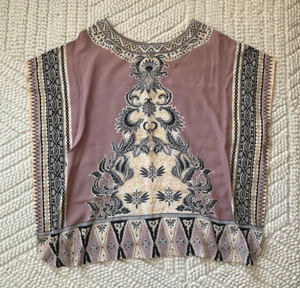 Winter Kate Vintage Silk Kimono Cover Up Tunic Top Blush Multi - Size Medium - Picture 1 of 5