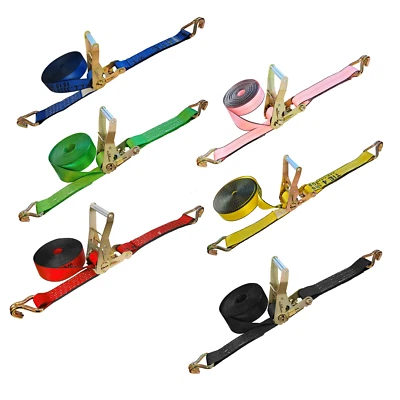 USA Heavy Duty 2" x 30' Ratchet Tie Down Strap With J Wire Hook WLL 3333 LBS - Image 1 of 4