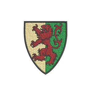 Lion Coat of Arms Patch Embroidered Iron-on Applique Knight Chivalry Medieval - Picture 1 of 19