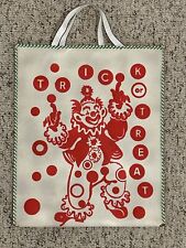 Vintage Halloween Trick or Treat Bag 15” x 12.5” Red White Juggling Circus Clown