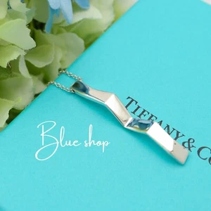 Tiffany & Co. Frank Gehry Fold Zig Zag Pendant Necklace 16.2" Silver 925 - Picture 1 of 11