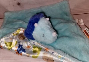 New Parents Choice Baby Dinosaur Dino Lovey Security Blanket Teal Plush Fuzzy - Picture 1 of 9