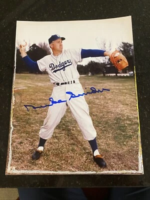 Duke Snider Brooklyn Dodgers- Damaged Signed 8x10 Photo Guaranteed To Pass TPA - Image 1 of 4