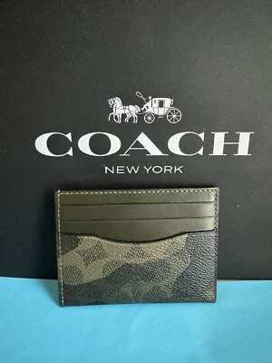 NWT Coach Slim Id Card Case In Signature Camo Print Dark Shamrock Multi - Image 1 of 4