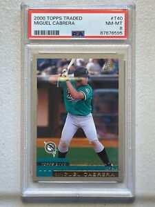 2000 TOPPS TRADED MIGUEL CABRERA ROOKIE CARD #T40 PSA 8 NM-MT FLORIDA MARLINS RC