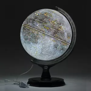 Mapsoft Prime Globo Luna Grigio Illuminato, 30 cm/12", MI-30, Lampada Luna, Led - Foto 1 di 16
