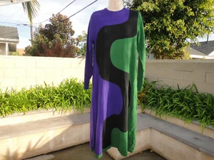 VESTIDO MEZCLADO MERINO Uniqlo x Marimekko, Verde Púrpura o Negro Off White, Talla Pk - Imagen 1 de 20