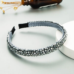 Women Girl Crystal Beads Braided Handmade Hairband Headband Hair Accessori ^