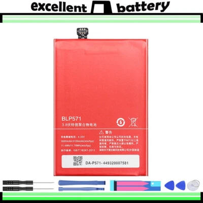 Batería de repuesto BLP571 3100mAh para ONEPLUS ONE 1+ A0001 - 6 meses de garantía Foto 1 de 4
