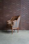 Chair ~ French Regency Club Chair ~ Dual Leather & Fabric Chair by Baker 