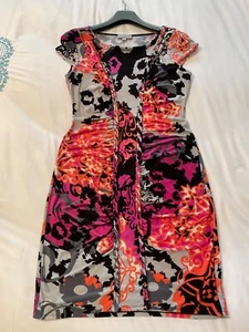 HALE BOB MULTICOLOURED DRESS IN SMALL - ABOVE THE KNEE - CAPPED SLEEVES GOOD CON - Picture 1 of 7