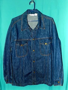Exc! VINTAGE 70s RED ROCK DENIM JACKET, SHACKET, UNION MADE USA, SNAPS, Sz XL - Picture 1 of 11