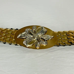 Vintage Snake Scale Belt with Bow Embellished Buckle Fits Waist 26" to 40" Party - Picture 1 of 7