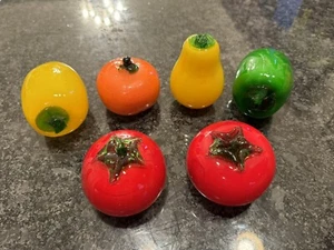 Glass Murano Style Fruit Orange Pear Pepper Yellow Tomato Decorative Veggie - Picture 1 of 8