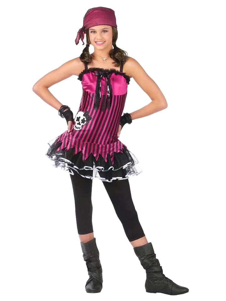 Disfraz Tutú Pirata Calavera Rosa y Negro Fun World Niñas Foto 1 de 1