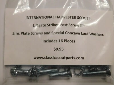 International Harvester Scout II 1971-1980 Nuevo Kit de Tornillos de Poste Golpeador Puerta Levadiza Foto 1 de 4
