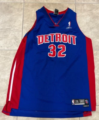 Rip Hamilton 32 Detroit Pistons Reebok Blue & Red Sewn Jersey Mens Adult 2XL - Image 1 of 4