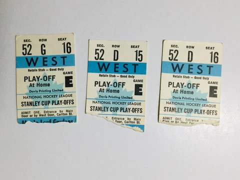 Toronto Maple Leafs hockey Stanley Cup Playoffs E 3 rare ticket stubs 1970s Cover