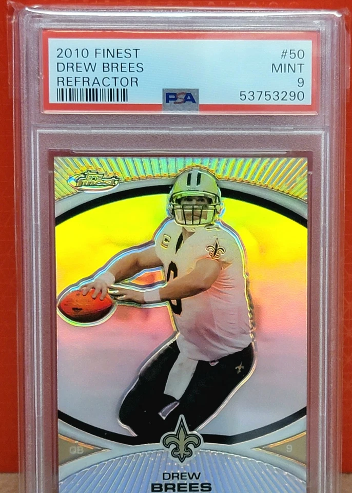 2010 Topps Finest #50 Drew Brees Refractor PSA 9 New Orleans Saints HOF  - Image 1 of 1
