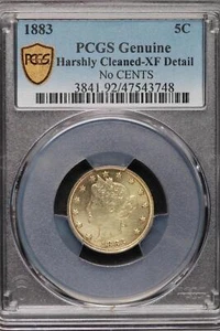 1883 No Cents V Nickel PCGS AUDetails Harshly *DoubleJCoins* JL1000-65 - Picture 1 of 2