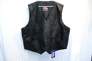 USA Leather Motorcycle Vest 5XL - Picture 1 of 4
