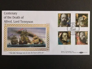GB Benham 1992 Tennyson Set en Cubierta del Primer Día - Stowe House, Bude 'The Revenge' - Imagen 1 de 1