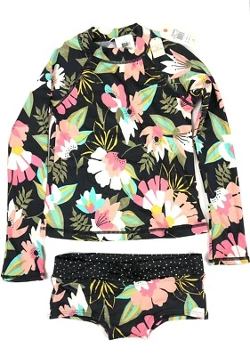 Billabong, Girl’s Long Sleeve Floral Multicolored Rashguard Set, Size 7 - Image 1 of 4