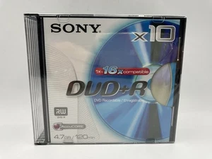 Sony DVD+R 1x-16x Compatible 4.7GB/120min - Box of 10 Unopened - Picture 1 of 2