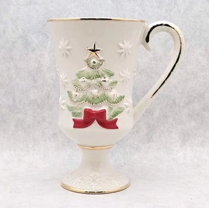 Tazza Lenox Holiday Buon Natale Albero di Natale Rifinita Oro - Foto 1 di 7