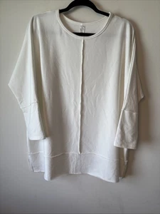 Spanx Longitud Perfecta Dolman Manga 3/4 Suave Pullover Top Sudadera Blanca Grande - Imagen 1 de 8