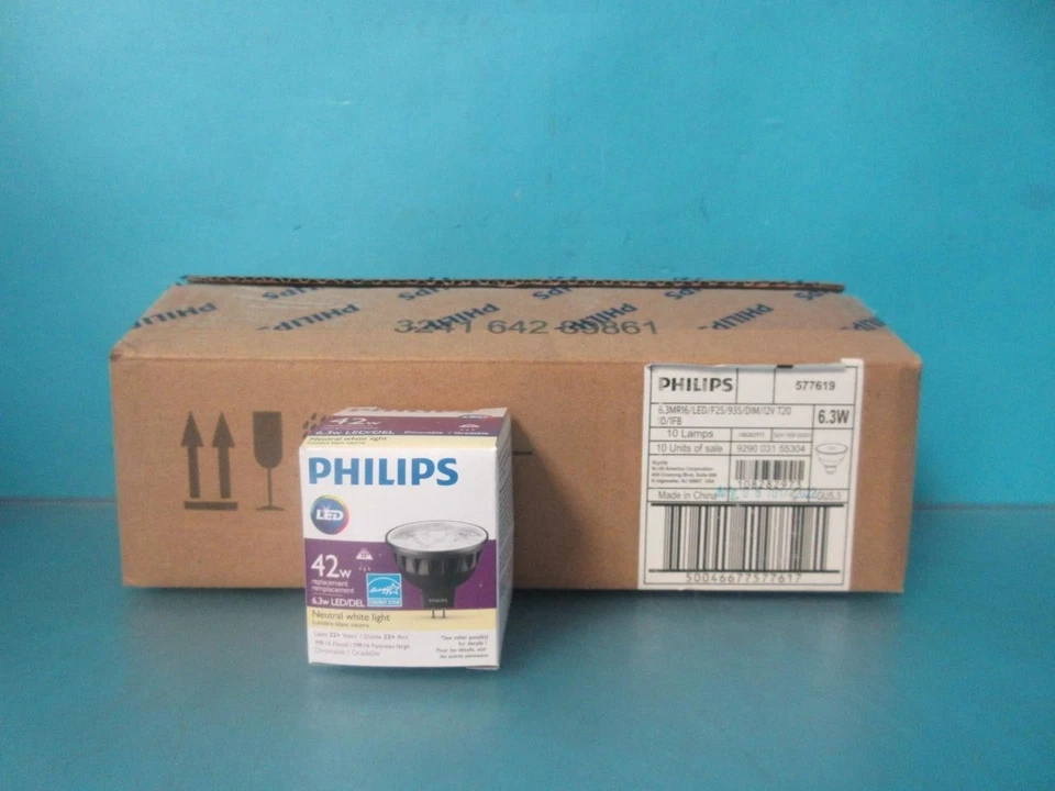 10 PHILIP 57761-9 6.3MR16/LED/F25/935/DIM/12V T20 2 PIN 25° 6.3W LIGHT BULB LAMP - Image 1 of 1