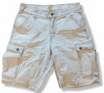 Carhartt Cargo Shorts Relaxed Fit Off White Size 32 - Image 1 of 4