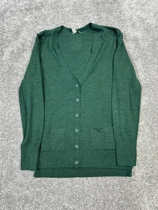 Halogen Sweater Womens Xs Petite Green Merino Wool Knit Cardigan New * - Picture 1 of 11