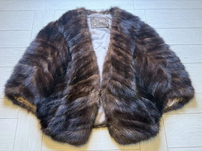 Mantón envolvente vintage Innes visón estola mediados de siglo capelet lujo para mujer grande/XL Foto 1 de 4