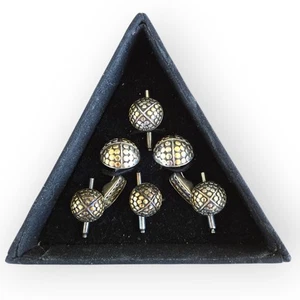 John Hardy 18k Gold & .925 Sterling Silber - Runde Punkte Smoking Ohrstecker & Manschettenknöpfe - Bild 1 von 8