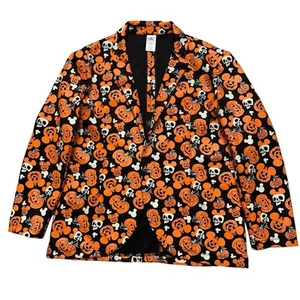 Giacca Blazer Disney L XL Halloween Zucca Bagliore In Scuro Topolino Arancione - Foto 1 di 7