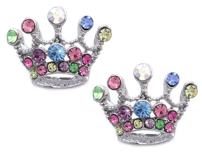 Coloridos Pendientes Tiara Corona Princesa Poste Niña Moda Joyería e2037s Foto 1 de 3