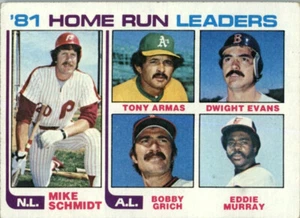 1982 Topps Mike Schmidt Eddie Murray #162 HR League Leaders HOF Phillies Orioles - Picture 1 of 2