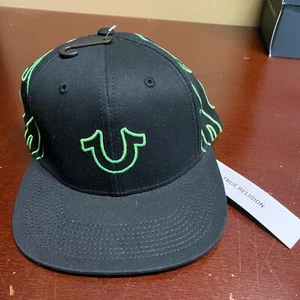 True Religion Unisex Black Green Classic Embroidered Adjustable Cap Hat One Size - Picture 1 of 2