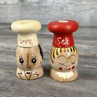 Vintage Wooden Salt And Pepper Shakers Mr. And Mrs. Hand Painted