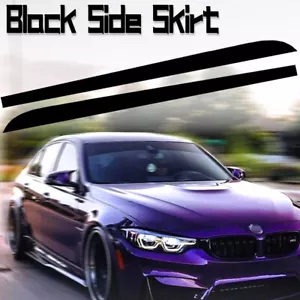 Gloss Black Side Skirt Racing Stripe Decal Sticker Vinyl Fits F30 F31 F32 F36 - Picture 1 of 1