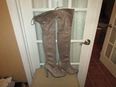 Steve Madden Preciosas Botas Marrón Imitación Gamuza Tacón Sobre la Rodilla Talla 8.5 M Foto 1 de 4