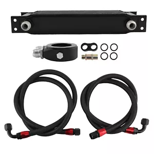 Universal 13-Row 10AN Engine Transmission Oil Cooler & Adapter & Oil Line Hose - Picture 1 of 8
