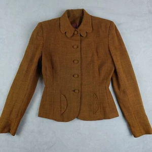 Durbin Blazer Womens S Brown USA Button Up Long Sleeve Structured Collar Vintage - Picture 1 of 21