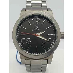 J&S Joshua & Sons Large Silver Men’s Watch JS82 - Picture 1 of 5