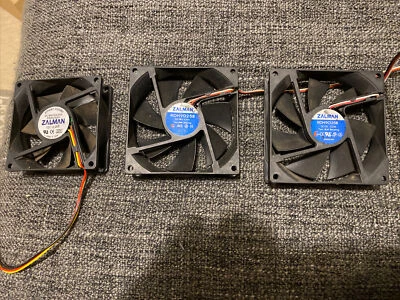 3x Zalman Computer Case Fans 92mm & 80mm All 3 Pin Plugs - Image 1 of 4